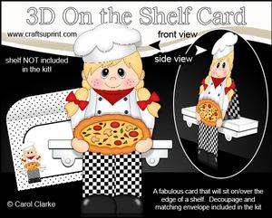 3D on the Shelf Card Kit - Little Pizza Chef Lina