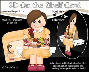 3D on the Shelf Card Kit - Little Cupcake Teen Cally