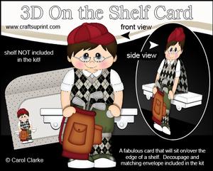 3D on the Shelf Card Kit - Little Golf Man Robyn