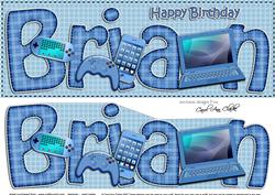 Large Dl Birthday Brian Gadgets & Gizmos 3D Decoupage