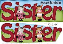 Large Dl Birthday Sister Gigi Horse 3D Decoupage