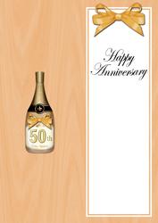 Large Dl Golden Wedding Anniversary Champers in a Box Insert