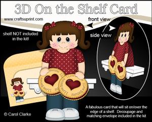 3D on the Shelf Card Kit - Little Jammy Dodger Girl April