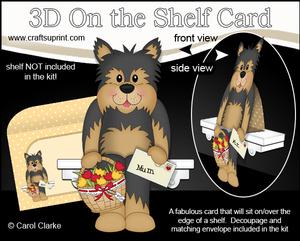 3D on the Shelf Card Kit - Westie Dog's Flowers for Mum