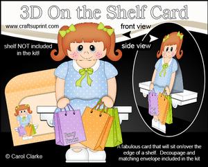 3D on the Shelf Card Kit - Shopping Girl Tami