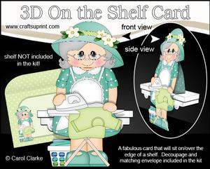 3D on the Shelf Card Kit - Gossip Galz - Ironing Ida