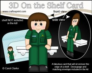 3D on the Shelf Card Kit - Little Nhs Paramedic Sheryl