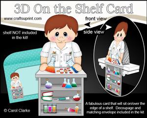 3D on the Shelf Card Kit - Little Boy Scientist Erik