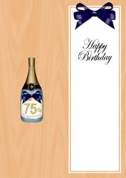 Large Dl 75th Birthday Champers in a Box Insert