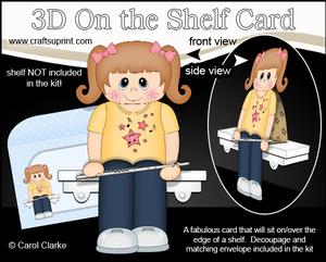 3D on the Shelf Card Kit - Little Flute Player Girl Tilly