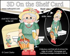 3D on the Shelf Card Kit - Gossip Galz - Strawberry Susan