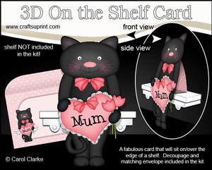3D on the Shelf Card Kit - Little Cat's Heart for Mum