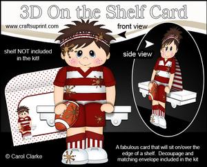 3D on the Shelf Card Kit - Little Rugby Boy Jonas