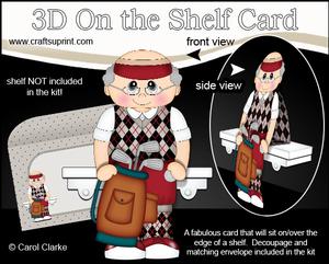3D on the Shelf Card Kit - Little Golf Old Man Ernie