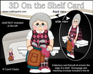 3D on the Shelf Card Kit - Little Golf Old Lady Murle