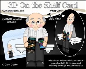 3D on the Shelf Card Kit - Beer & Mobile Phone Old Man Garth