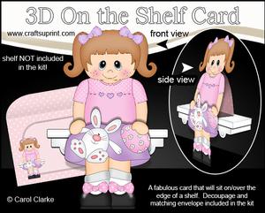 3D on the Shelf Card Kit - Little Girl's Easter Bunny & Egg