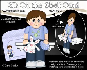 3D on the Shelf Card Kit - Little Boy's Easter Bunny & Egg