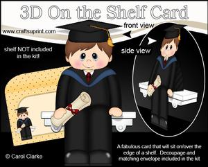 3D on the Shelf Card Kit - Little Graduate Jarrod