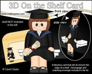 3D on the Shelf Card Kit - Little Graduate Caryn