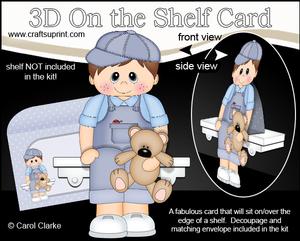 3D on the Shelf Card Kit - Little Toddler Boy Leroy's Teddy
