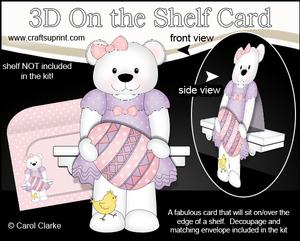 3D on the Shelf Card Kit - Little Livvy Bear's Easter Egg