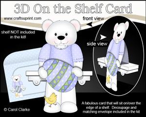 3D on the Shelf Card Kit - Little Austin Bear's Easter Egg