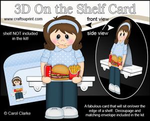 3D on the Shelf Card Kit - Take Away Burger Night Lady Britt
