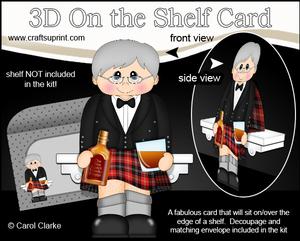 3D on the Shelf Card Kit - Scottish Whisky Old Man Sileas