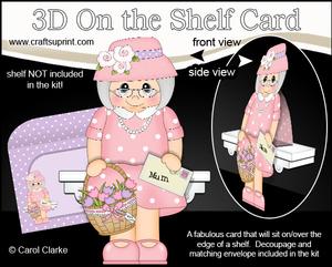 3D on the Shelf Card Kit - Gossip Galz Mum Freida's Flowers
