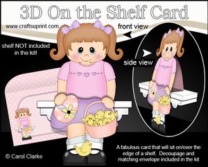 3D on the Shelf Card Kit - Little Girl's Easter Chicks & Egg