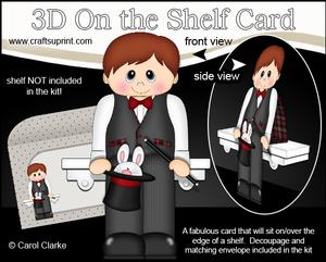 3D on the Shelf Card Kit - Magician - the Wonderful Waldo