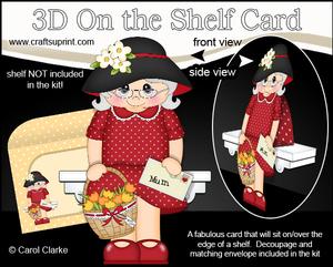 3D on the Shelf Card Kit - Gossip Galz Mum Francie's Flowers