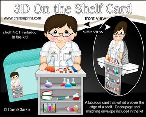 3D on the Shelf Card Kit - Little Scientist Man Basil