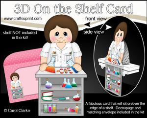 3D on the Shelf Card Kit - Little Scientist Lady Nadi