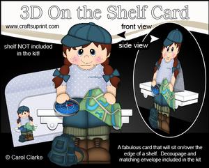 3D on the Shelf Card Kit - Little Rambler Girl Jazmine