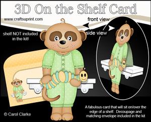3D on the Shelf Card Kit - Cute Little Baby Meerkat Alexis