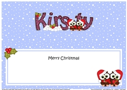 Large Dl Christmas Kirsty Owls Insert