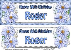 Large Dl 80th Birthday Roger Daisies & 3D Decoupage