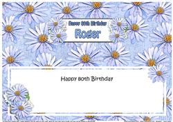 Large Dl 80th Birthday Roger Daisies Insert