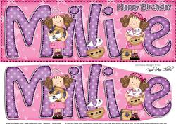 Large Dl Birthday Millie Girlz & 3D Decoupage