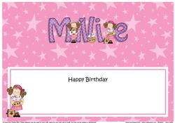 Large Dl Birthday Millie Girlz Insert