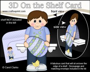 3D on the Shelf Card Kit - Cute Little Boy's Easter Egg