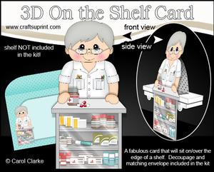 3D on the Shelf Card Kit - Older Man Pharmacist Geoffrey