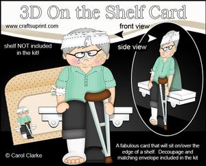 3D on the Shelf Card Kit - Oops Ouch Get Well Vincent