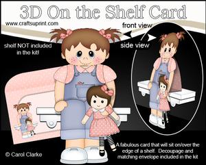 3D on the Shelf Card Kit - Little Toddler Maya's Rag Dolly