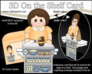 3D on the Shelf Card Kit - Little Cake Decorator Lady Gale