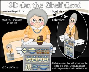 3D on the Shelf Card Kit - Cake Decorator Old Lady Janis