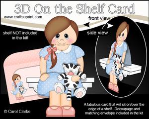 3D on the Shelf Card Kit - Little Teen Girl Dana's Cat