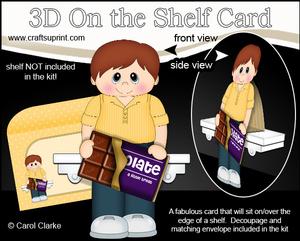 3D on the Shelf Card Kit - Little Chocolate Bar Man Ciril